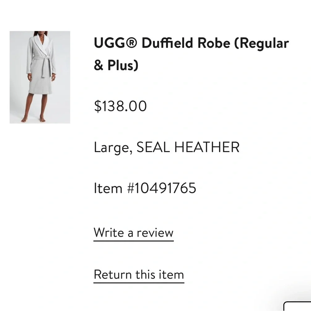 UGG Soft Gray Robe - Picture 9 of 9